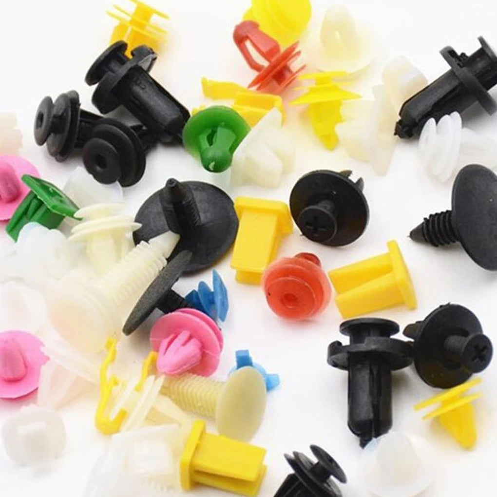 100/50 Pcs Universal Car Clips and Fastener Screws - Plastic Bumper, Interior Decoration Auto Clips