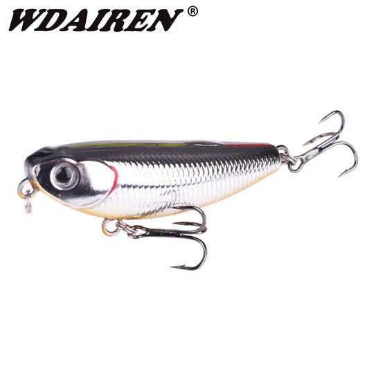 Premium Top Water Pencil Fishing Lure - 5cm 5.5g Floating Wobbler with 10# Hooks for Bass