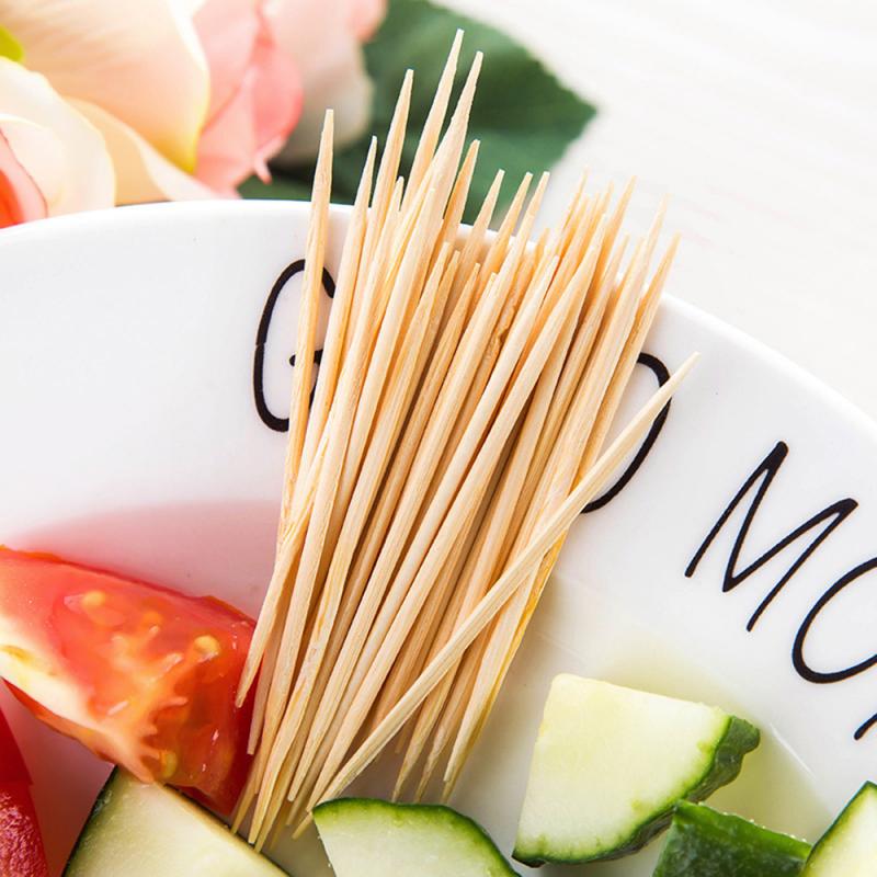 Disposable Wood Toothpick - 100Pcs/Box, Double Sharp, Natural Bamboo, Home Restaurant Hotel Product, Random Color