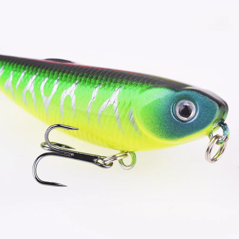 Premium Top Water Pencil Fishing Lure - 5cm 5.5g Floating Wobbler with 10# Hooks for Bass