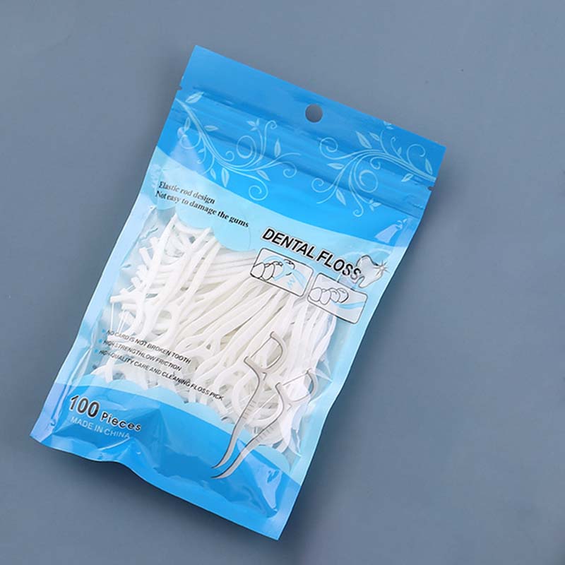 Dental Floss Flosser Picks - 100Pcs, Toothpicks, Teeth Stick, Tooth Cleaning, Interdental Brush, Dental Floss Pick, Oral Hygiene Care