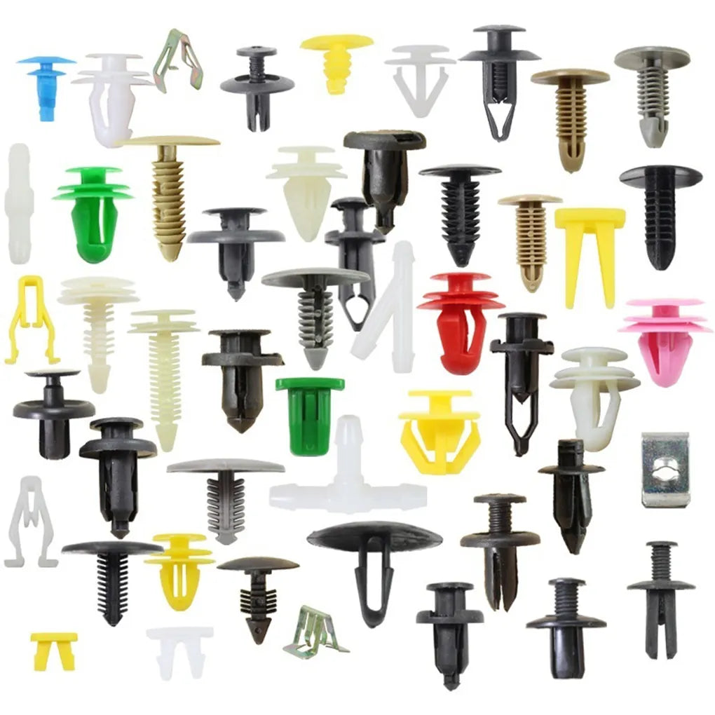 100/50 Pcs Universal Car Clips and Fastener Screws - Plastic Bumper, Interior Decoration Auto Clips