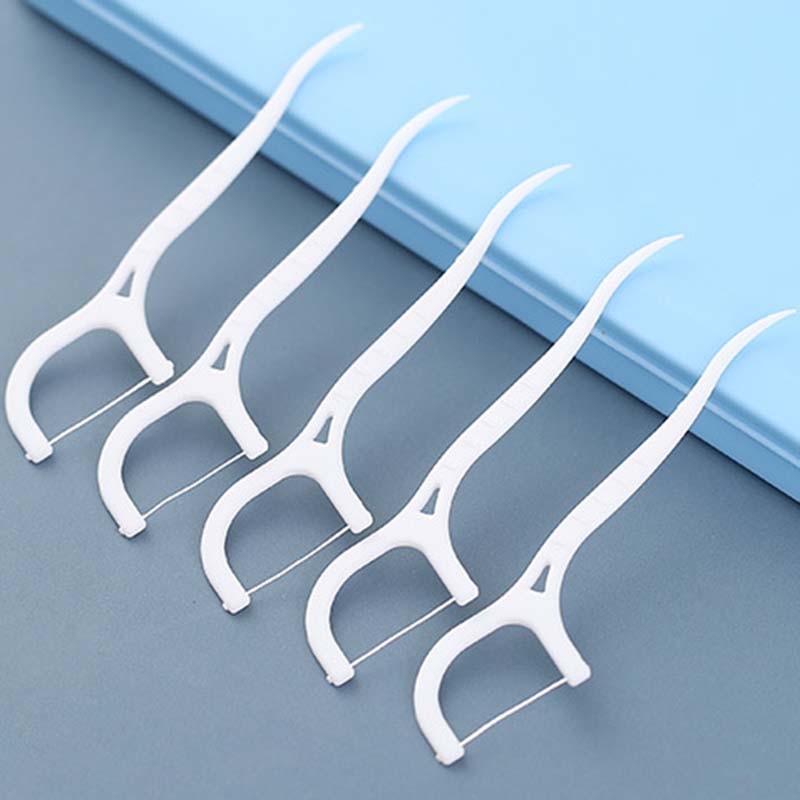 Dental Floss Flosser Picks - 100Pcs, Toothpicks, Teeth Stick, Tooth Cleaning, Interdental Brush, Dental Floss Pick, Oral Hygiene Care