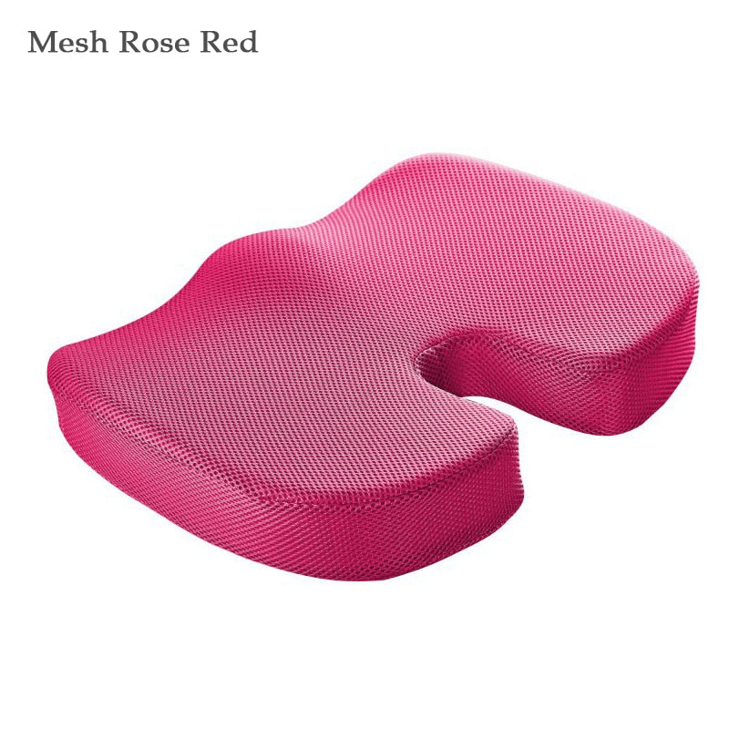 Orthopedic Hemorrhoids Seat Cushion - Memory Foam Rebound Cushion - Lumbar Support for Office Chair - Pain Relief Pillow