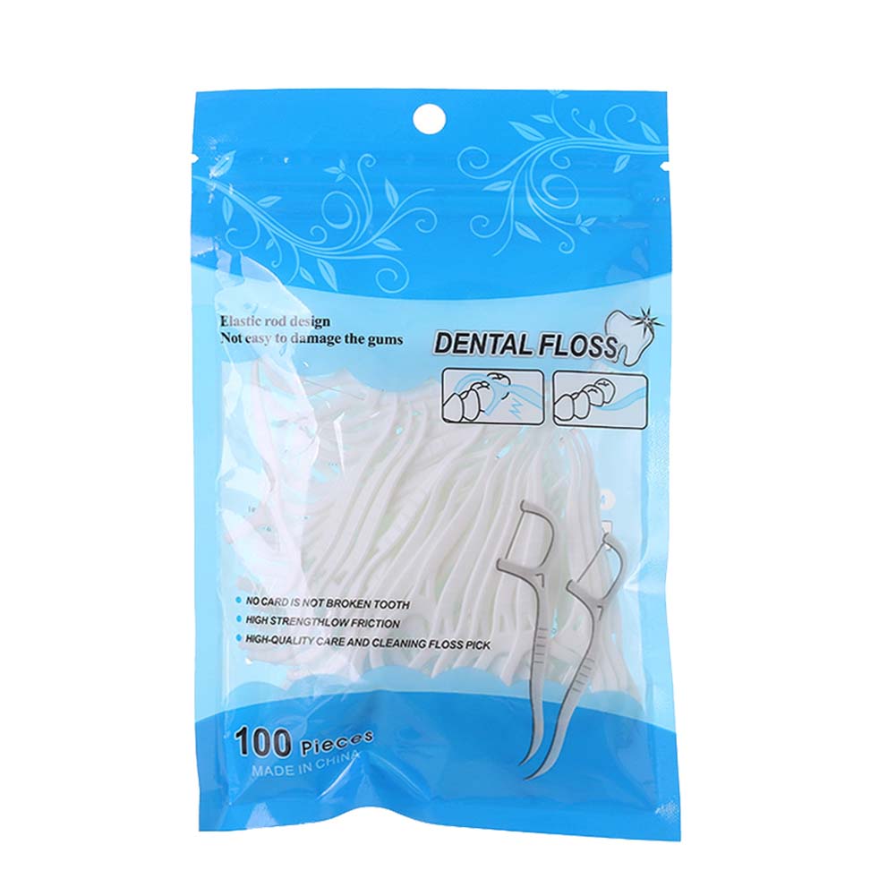 Dental Floss Flosser Picks - 100Pcs, Toothpicks, Teeth Stick, Tooth Cleaning, Interdental Brush, Dental Floss Pick, Oral Hygiene Care