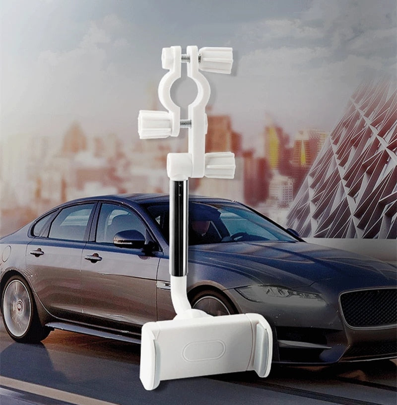 Adjustable Car Rearview Mirror Mount Phone Holder for iPhone 12 - Secure GPS Seat Smartphone Car Phone Holder Stand