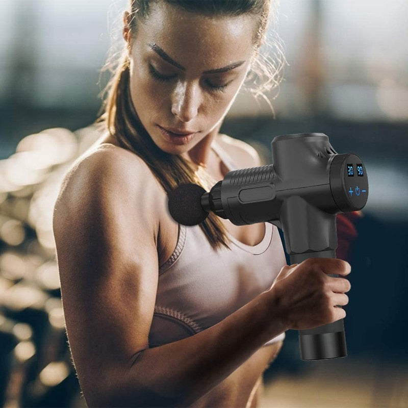 Deep Tissue Muscle Massage Gun - BRUSHLESS Body Shoulder Neck Massager, Exercising Athletes Relaxation, Slimming, Pain Relief