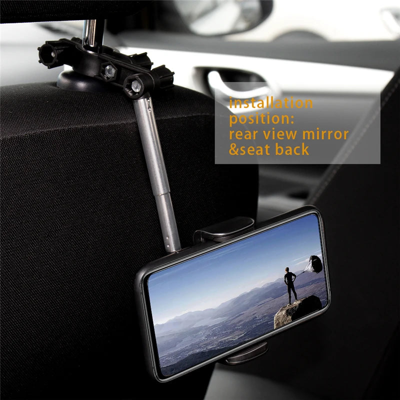 2022 New Car Rearview Mirror Mount Phone Holder - Adjustable Stand for iPhone 12, GPS, and Smartphones