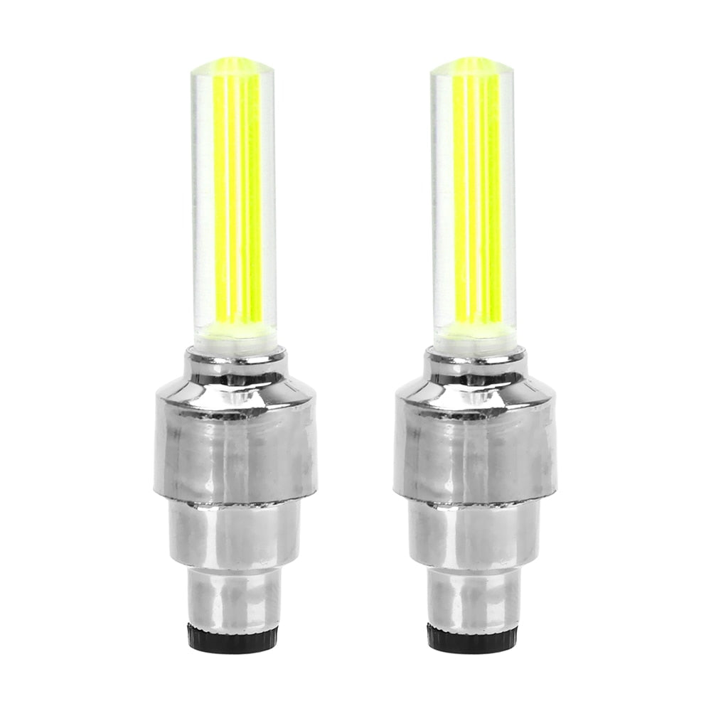 FORAUTO 2PCS Car Wheel LED Light Motocycle Bike Light Tire Valve Cap Decorative Lantern Tire Valve Cap Flash Spoke Neon Lamp