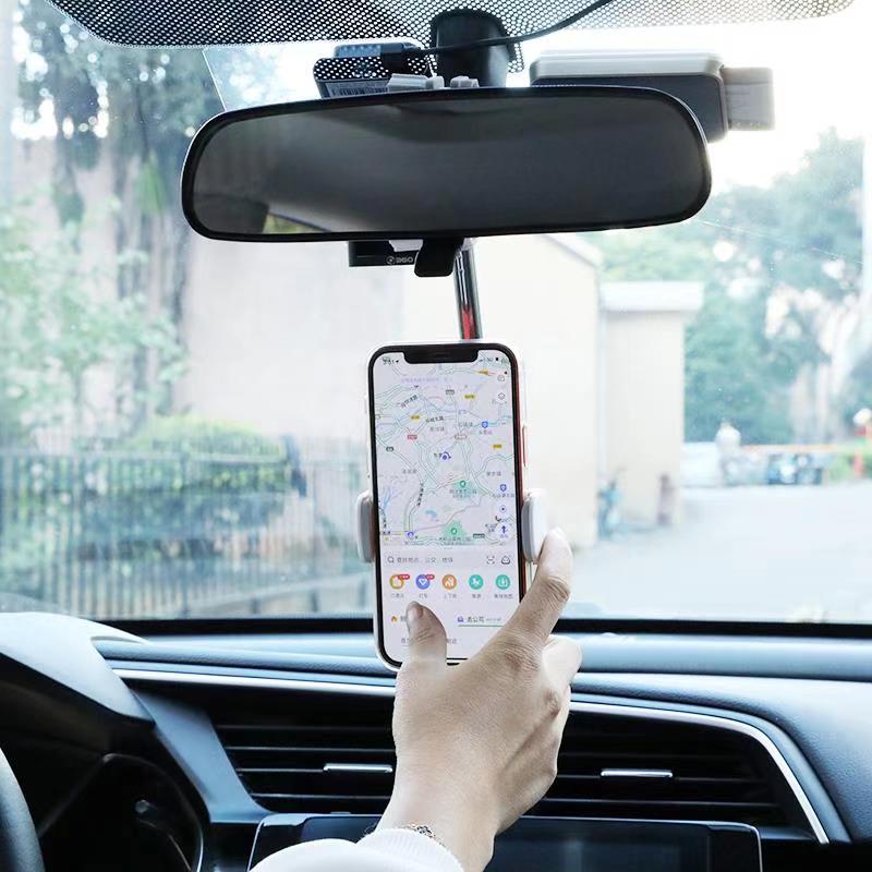 Adjustable Car Rearview Mirror Mount Phone Holder for iPhone 12 - Secure GPS Seat Smartphone Car Phone Holder Stand