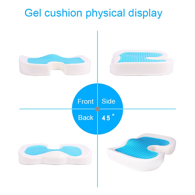 Gel Orthopedic Chair Cushions Velvet Office Sitting Cushion Anti-stress Seat On The Chair Memory Foam U Coccyx Protect Pad Mesh