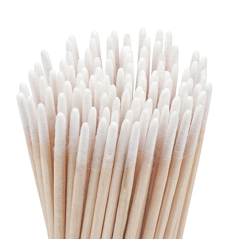 Disposable Ultra-small Cotton Swab Brush - 100/300 Pcs, Lint-Free Micro Wood Makeup Brushes, Eyelash Extension Glue Removing Tools