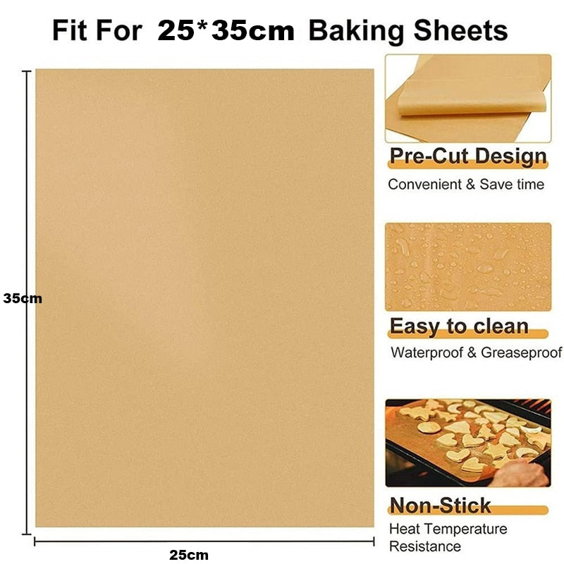 Parchment Paper Baking Paper - 50/100PC, Size 25*35cm/20*20cm/20*30cm/30*40cm, Oiled Paper, Suitable for Cake Pastry Food, Bakeware