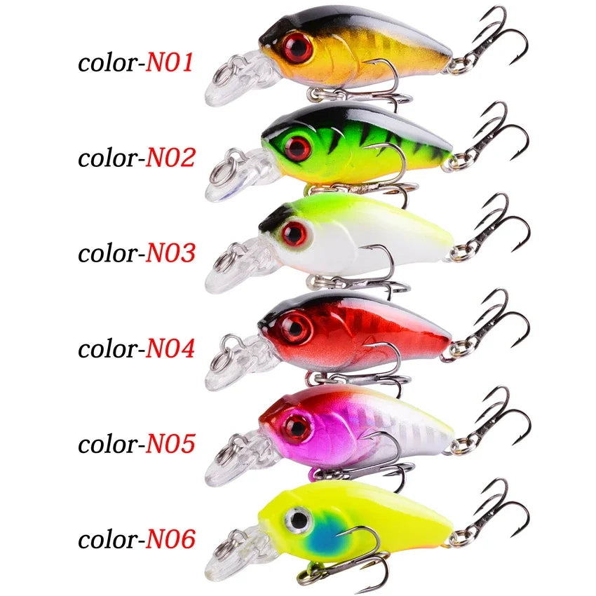 Premium Minnow Fishing Lure - 45mm 3.8g Crankbait | Topwater Hard Bait for Bass, Japan Fly Fishing Accessories