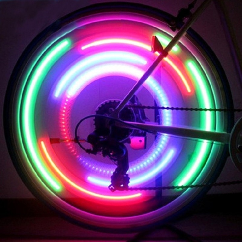 Bicycle Wheel Spoke Light - 3 Mode LED Neon, Waterproof Bike Safety Warning Light, Easy To Install Bicycle Accessories with Battery