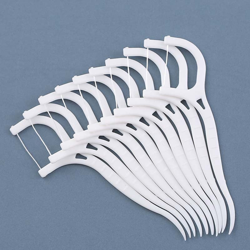 Dental Floss Flosser Picks - 100Pcs, Toothpicks, Teeth Stick, Tooth Cleaning, Interdental Brush, Dental Floss Pick, Oral Hygiene Care